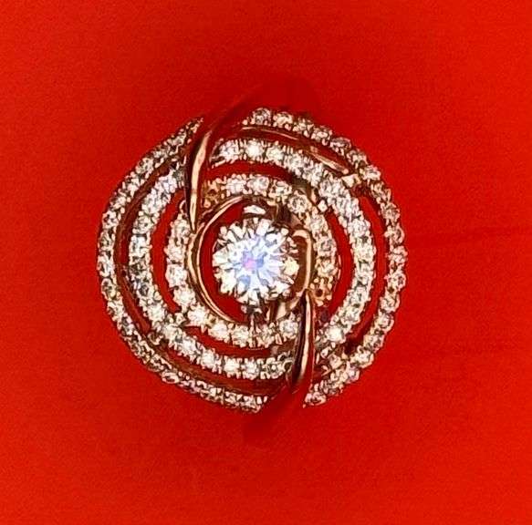 14K Two-Tone Gold Dancing Diamond Ring