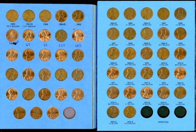 2 Lincoln Wheat Cent Albums: 1941 – 1974-S