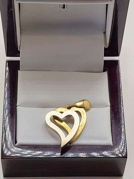 18k gold pendent, 2 heart.