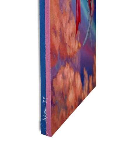 Salima Black "The Hug" Original Oil on Canvas