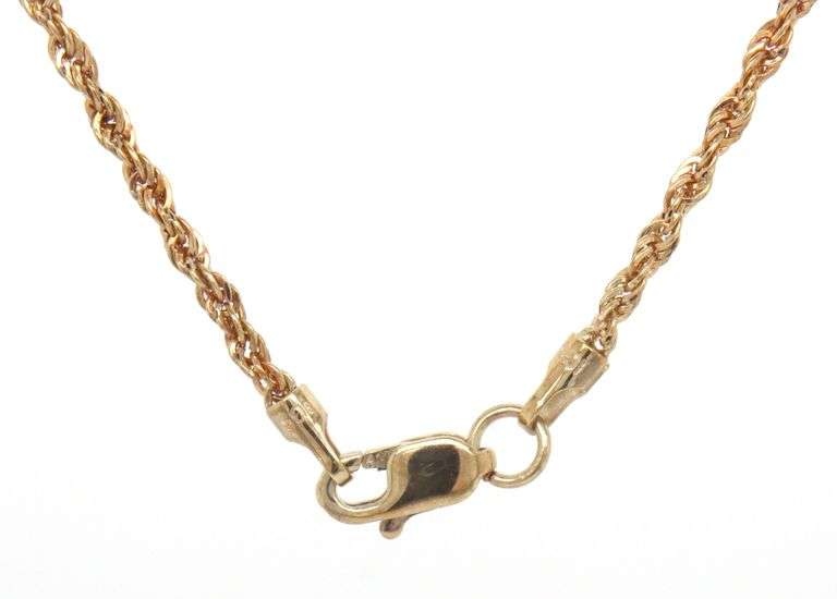 10kt Yellow gold 20-inch rope chain necklace
