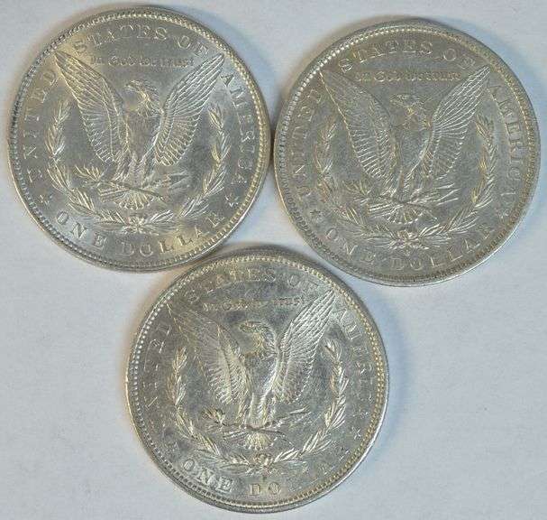 Nice AU 1882, 1882-O & 1882-S Morgan Silver Dollars