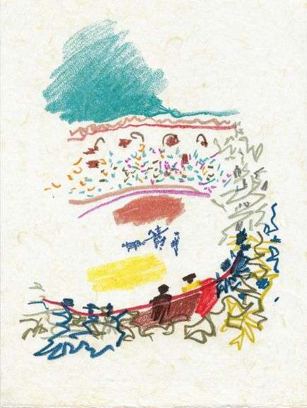 Rare Pablo Picasso Woodcut on Japon Nacre Paper from Chant Funèbre pour Ignacio Sánchez Mejías, 1976