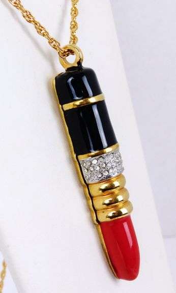 Kenneth J. Lane Lipstick Pendant & Chain