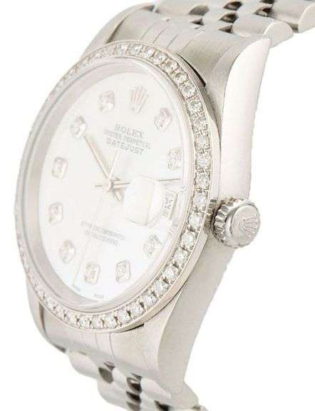 Rolex Datejust 16234, 36mm, Aftermarket Diamond MOP Dial and Bezel, Stainless Steel Watch