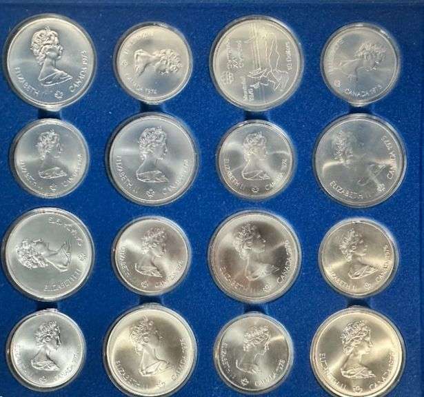 Superb Gem BU 28-pc 1976 Canadian Olympic Silver Coins in custom box