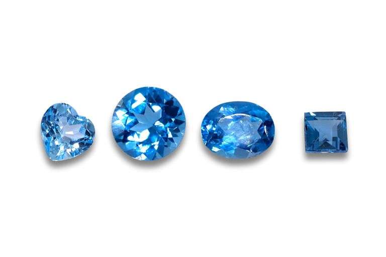 Bright Blue Topaz - Lot of 4