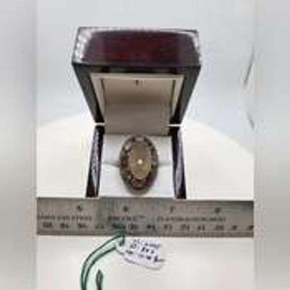 Extremely fine Victorian natural citrine, multi sapphire, diamonds ring on silver