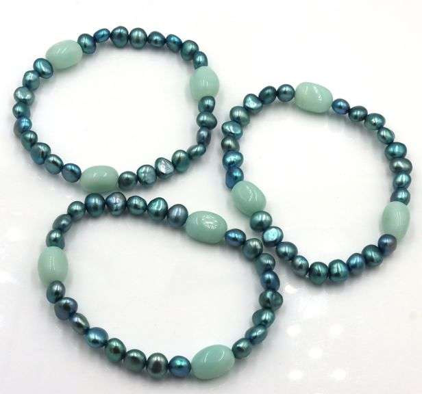 Lot of 3 Honora pearl bangles