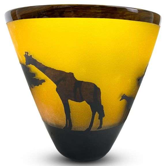 African Landscape by Correia Art Glass,