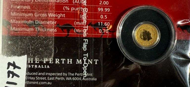 2017 Australia Perth Mint $2 Gold Sealed Unc