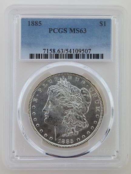 1885 Morgan Silver Dollar, PCGS MS63