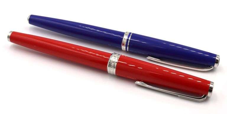 Mont Blanc red and blue ballpoint pen