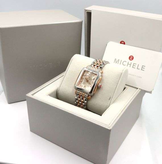 Michele Deco Madison Mid 31mm  2-Tone Diamond Dial Quartz Watch