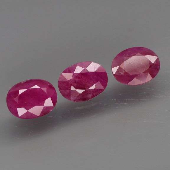 Three REAL Burmese Rubies weighing almost 2cts EACH!!!