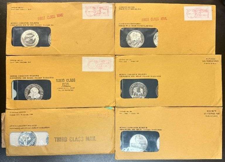 Six (6) Diff. Solid Sterling Silver Sets 3-piece Sets from Franklin Mint