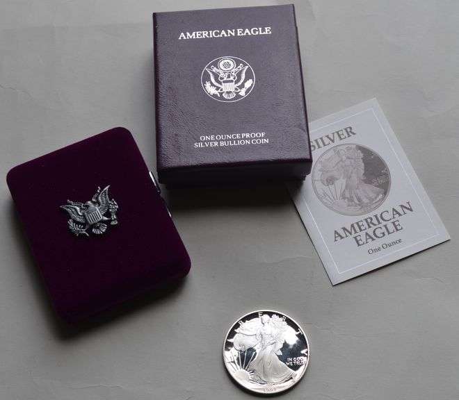 1992 S Proof Silver Eagle With Box and Paper