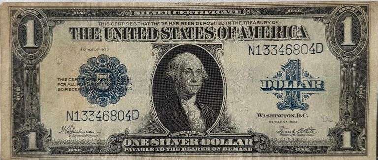 Last Large Size 1923 US $1 Silver Certificate