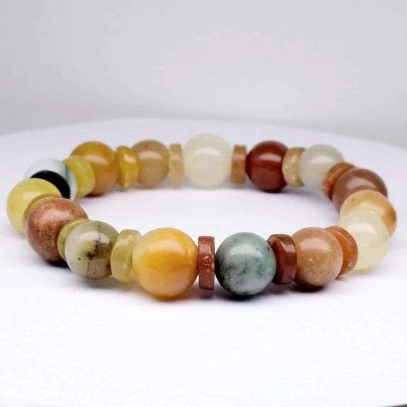 Real! 170.42ct multi-color Burmese Jade bracelet!!!
