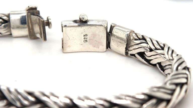 925 Sterling silver heavy braided bracelet