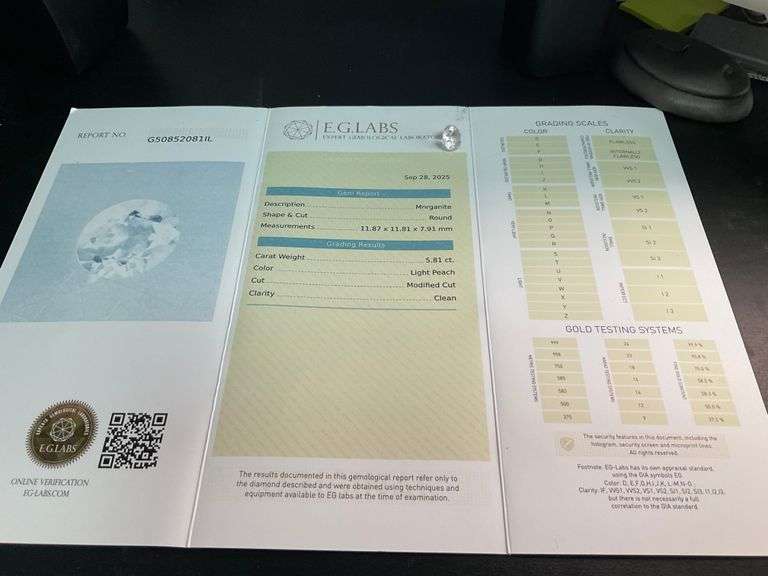 CERTIFIED LOOSE NATURAL MORGANITE 5.81 CARATS