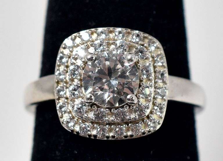 Cz Gemstone Ring in Sterling Silver