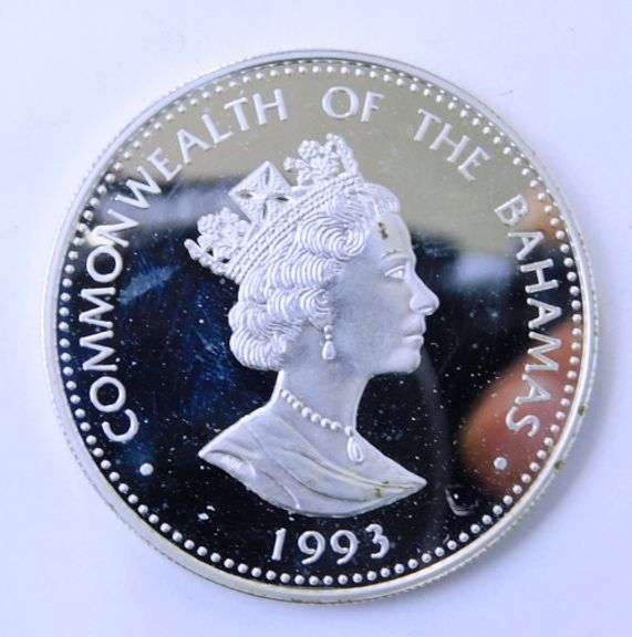 1993 Commonwealth of Bahamas Five Dollar Coin