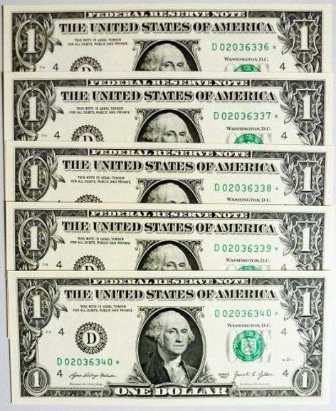 (5) Superb Crisp 2021 Star Notes Cleveland-Consecutive!!