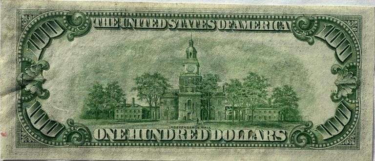 $100 1928 A Cleveland Fed Reserve Note.