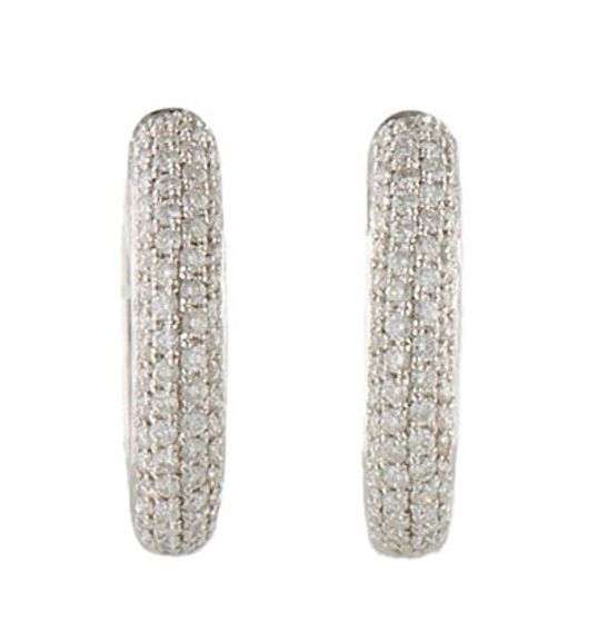 0.70ctw Pave Diamond Huggie Hoop Earrings in 14K
