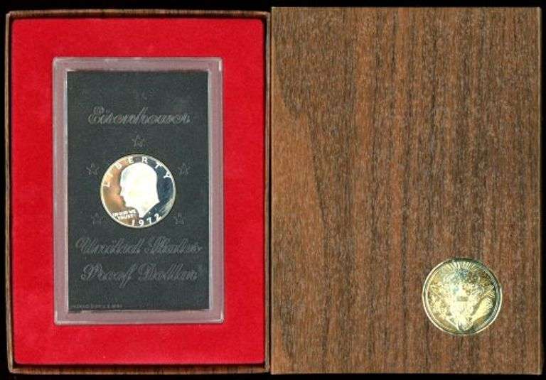 Large Group of 11 Proof Silver Eisenhower Dollars in Boxes