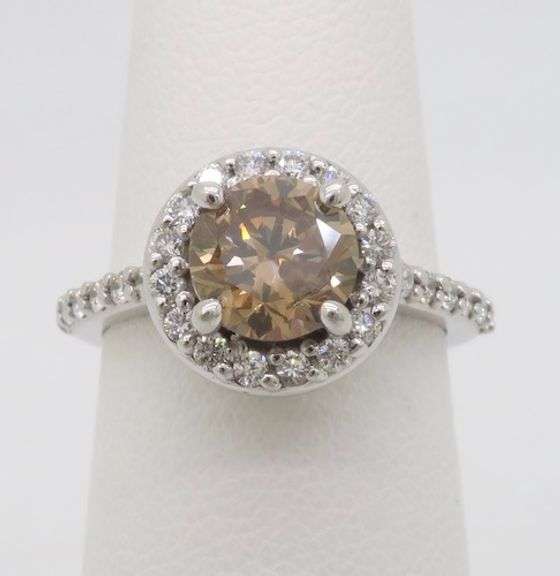 1.49CTW Chocolate Diamond Halo Ring