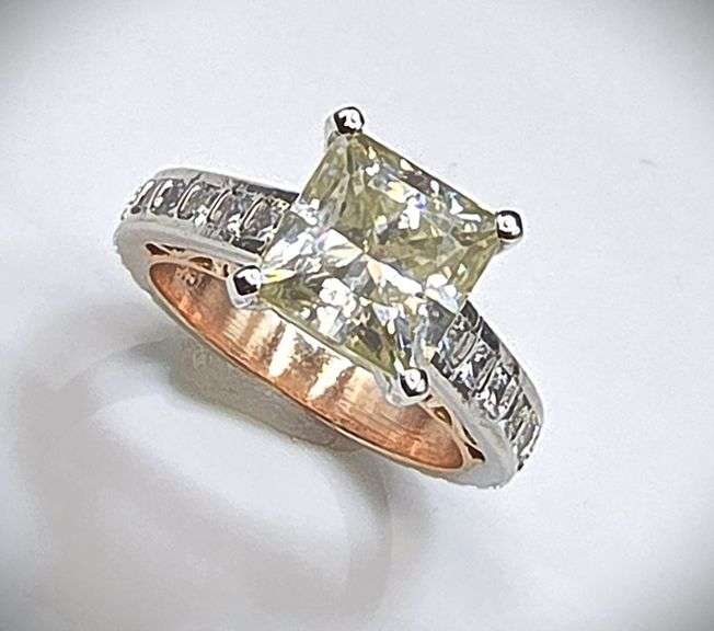 Sparkling 2.75 Ct Ambeer Ice Princess Cut Lab Simulated Diamond Ring