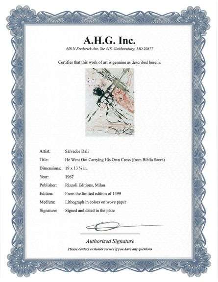 Highly Collectible and Rare Salvador Dali Original Llithograph from the 'Biblia Sacra' Suite