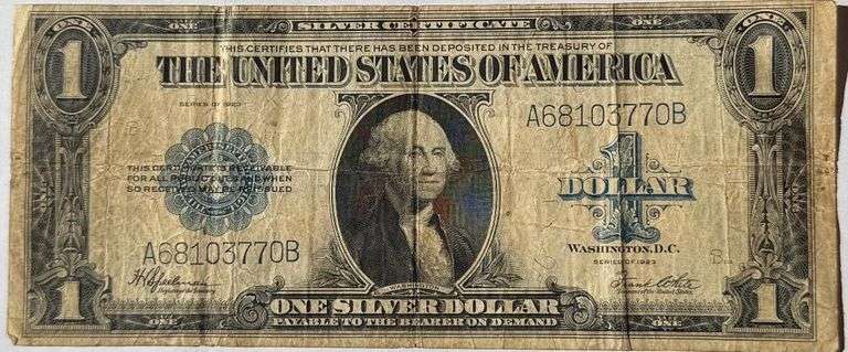 Last Large Size 1923 Choice Unc US $1 Silver Certificate.