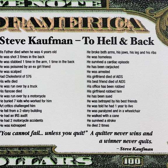 To Hell and Back ($100) by Steve Kaufman (1960-2010)