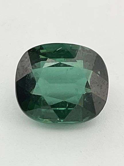CERTIFIED NATURAL GREEN TOURMALINE 3.06 CARAT . CUSHION CUT