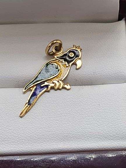 18k gold pendent, Parrot