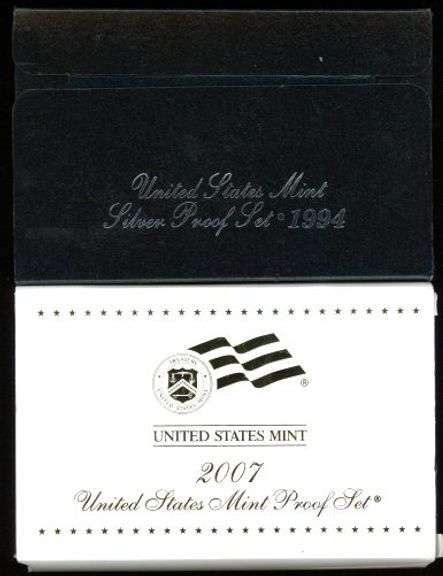 2 Silver US Proof Sets in Box w/COA: 1994 & 2007