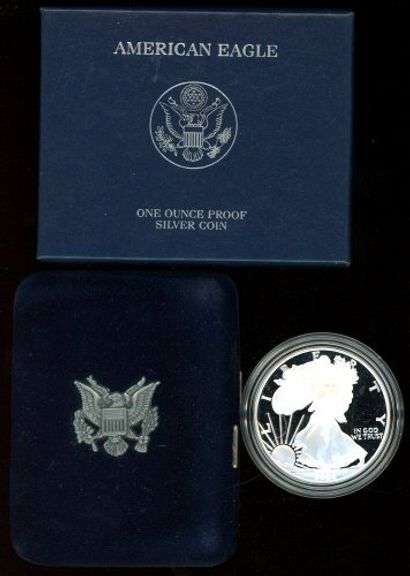 4 Gem Proof $1 Silver Eagles in Original Boxes: 2 each 2005 & 2007