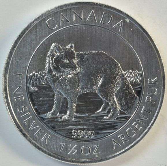 Superb Canada 2014 Arctic Fox Gem BU 1.5 oz pure Silver Coin