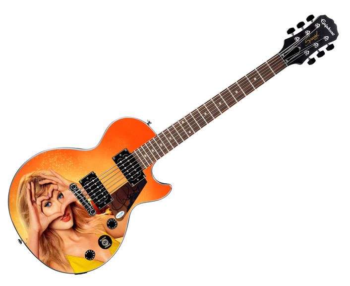 Taylor Swift Signed Custom Epiphone Graphics Guitar ACOA