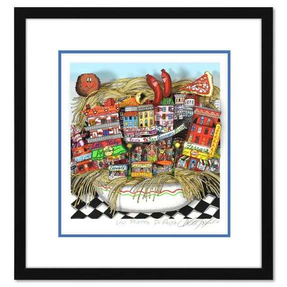 Un Piatto Di Pasta (Blue) by Charles Fazzino