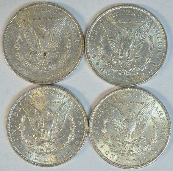 Well struck and brilliant 1886 to 1896 Morgan Silver Dollars. All different