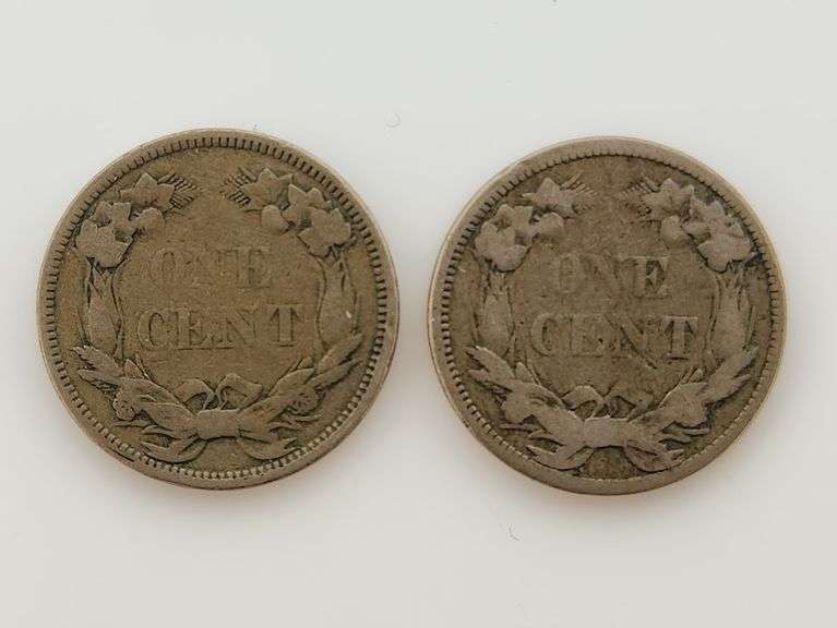 Pair Of 1858 Indian Head Cents "Large & Small Letter Variety's"