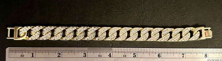 14 Kt Gold Plated 45 Gram Cuban Curb Link Bracelet