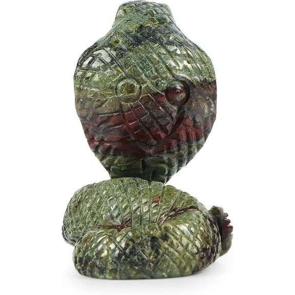 Hand-Carved Dragon Blood Stone Snake