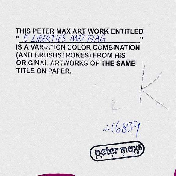 5 Liberties and Flag by Peter Max