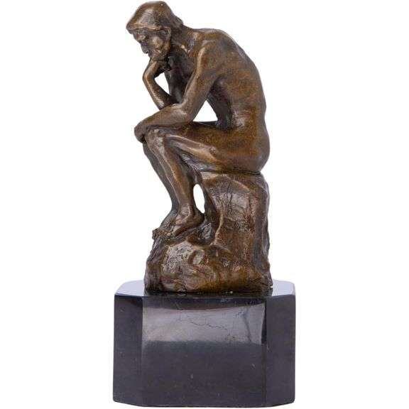 The Thinker in Bronze with Marble Base