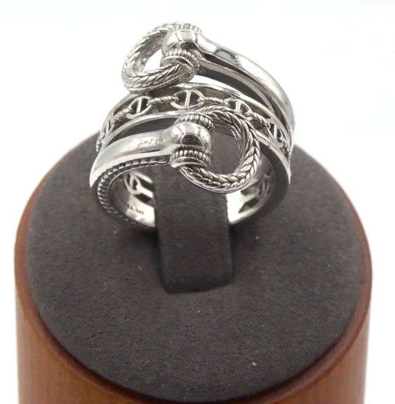 925 Sterling silver Judith Ripka Vienna bypass ring